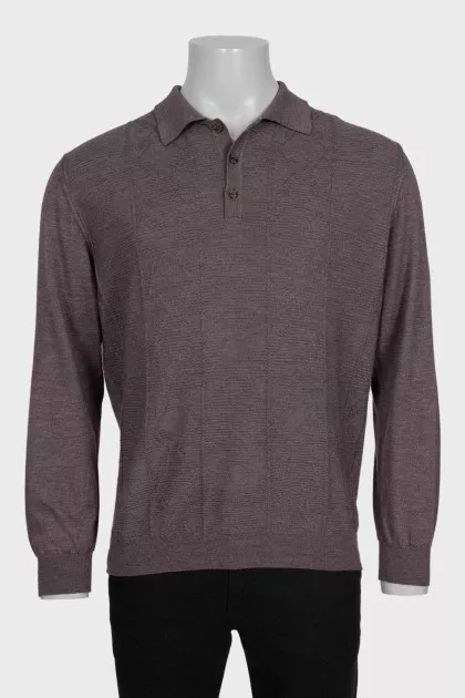 Men's gray cashmere and silk pullover