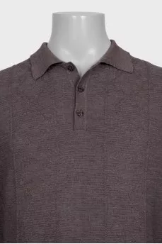 Men's gray cashmere and silk pullover