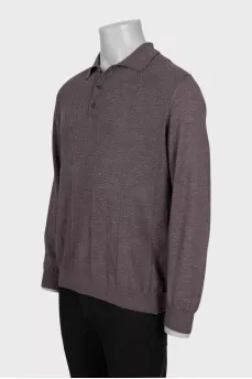 Men's gray cashmere and silk pullover