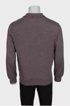 Men's gray cashmere and silk pullover