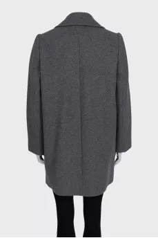 Double-breasted straight-cut coat with pockets
