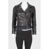 Black leather zipper jacket