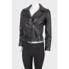 Black leather zipper jacket