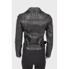 Black leather zipper jacket