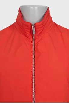 Men's orange zippered windbreaker