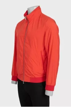 Men's orange zippered windbreaker