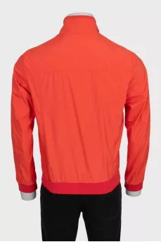 Men's orange zippered windbreaker