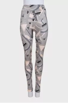 Gray printed leggings