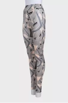 Gray printed leggings