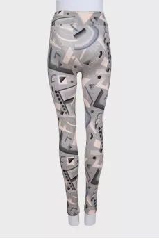 Gray printed leggings