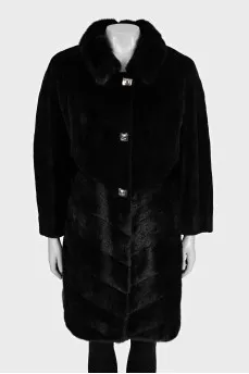 Black fur coat