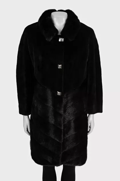 Black fur coat