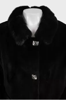 Black fur coat