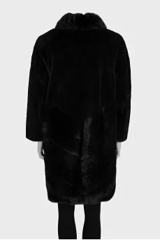 Black fur coat