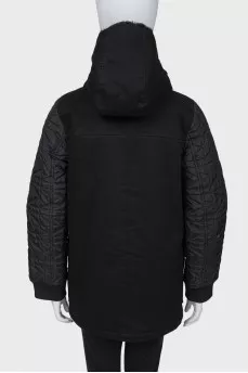 Black children's coat with hood