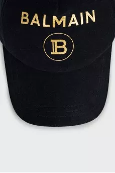 Black cap with gold embroidery