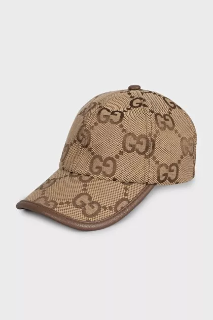 Men's cap with Velcro fastenings in a signature print
