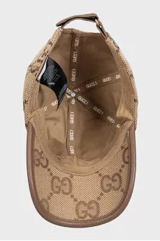 Men's cap with Velcro fastenings in a signature print