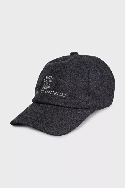 Men's dark gray cap with logo