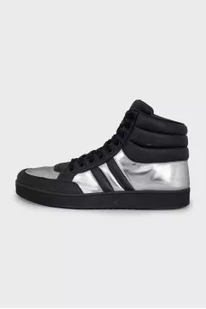 Men's silver leather sneakers