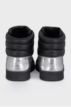 Men's silver leather sneakers