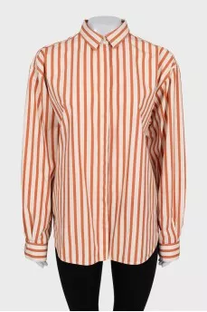 Oversized shirt with striped print
