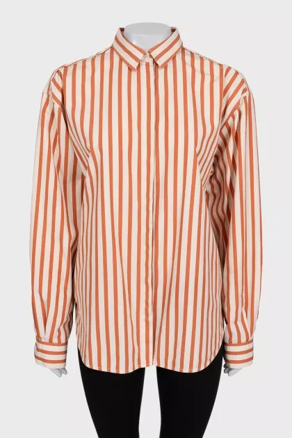 Oversized shirt with striped print