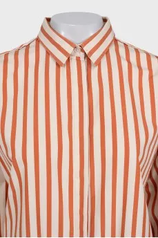 Oversized shirt with striped print