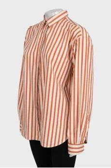Oversized shirt with striped print