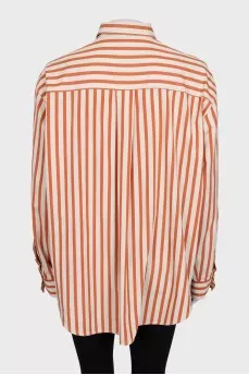 Oversized shirt with striped print
