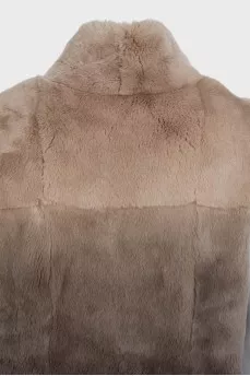 Straight cut rabbit fur vest