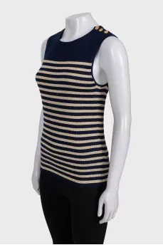 Blue T-shirt with a shiny print