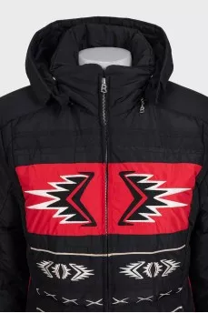 Fitted down jacket decorated with embroidery