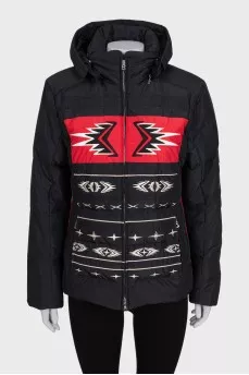 Fitted down jacket decorated with embroidery