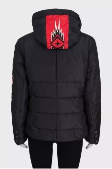 Fitted down jacket decorated with embroidery