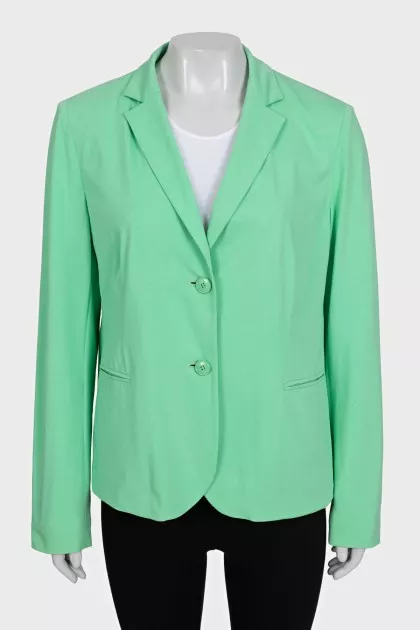 Green single-breasted jacket with tag