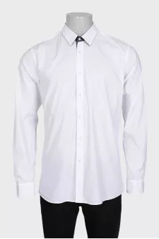 Мужская рубашка белого цвета slim fit