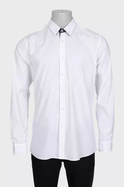 Мужская рубашка белого цвета slim fit