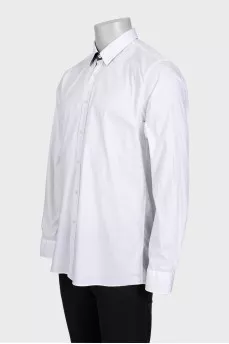 Мужская рубашка белого цвета slim fit