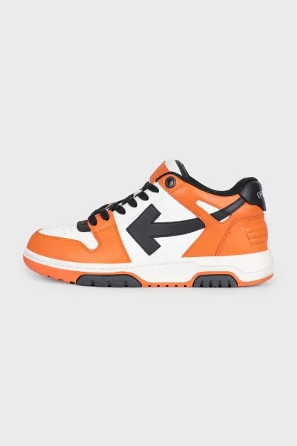 Out of Office orange leather sneakers