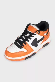 Out of Office orange leather sneakers