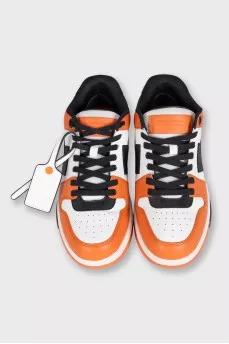 Out of Office orange leather sneakers