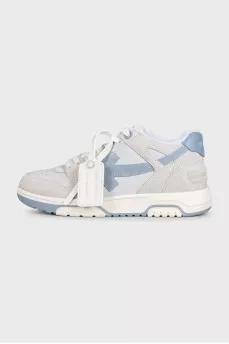 White and blue Out of Office sneakers