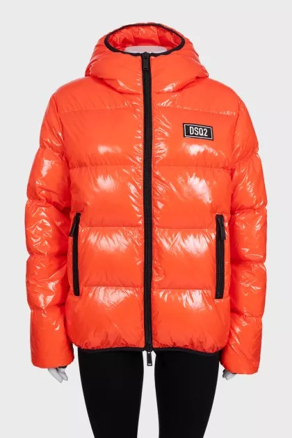 Orange down jacket