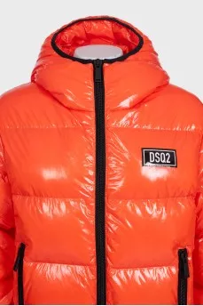 Orange down jacket