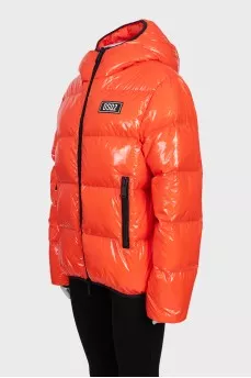 Orange down jacket