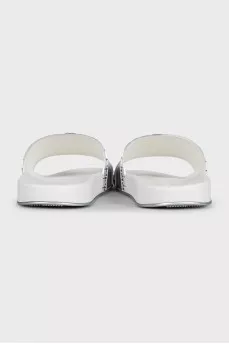 Men's silver flip-flops