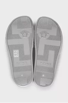 Men's silver flip-flops