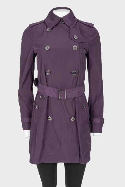 Purple double-breasted coat