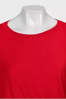 Red tapered wool dress
